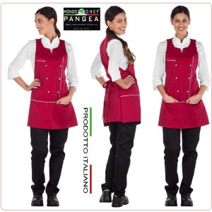 Poncho Donna Grembiule Taglia Unica Rubino Pangea Italia Art.GR0501