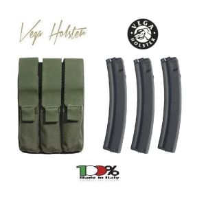 Porta Caricatore a Tre Posti H&K MP5 Vega holster Italia Nera  o Verde OD Art. 2SM16