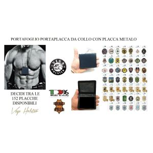 Portaplacca Porta Distintivo Portafoglio in Cuoio Doppio Uso da Collo o Tasca Con Stemma Metallo Incluso  Vega Holster Italia  Novità Art. 1WI-TUTTI