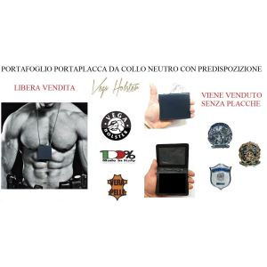 Portaplacca Porta Distintivo Portafoglio in Cuoio Doppio Uso da Collo o Tasca per Operativo Vega Holster Italia LIBERA VENDITA Novità Art. 1WI