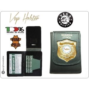 Portafoglio Portadocumenti con Placca Guardia Ittica Ass. Italiana Libera Pesca Sportiva AILPS  Vega Holster Italia Novità Art. 1WD147