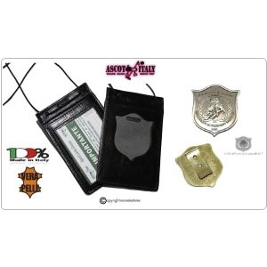 Porta Placca Portaplacca da Collo Guardie Giurate Incaricate di Pubblico Sevizio GPG IPS Pantera Ascot Italia Art. 602GPG