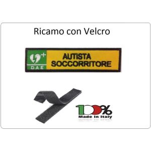 Patch Toppa Ricamata Giallo D.A.E. + AUTISTA SOCCORRITORE Art.DAE-6