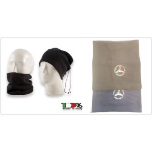 Scaldacollo Nero o Blu Fascia Scalda Collo Berretto Doppio Uso Con Ricamo Protezione Civile Art. NSD-BRK-14