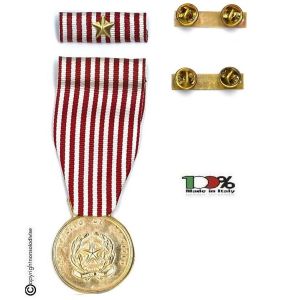 Set Medaglie Al Merito di Servizio Polizia di Stato Oro Medaglia + Nastrino Art. FAV-SET11