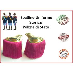 Coppia di Spalline Uniforme Storica Polizia di Stato Oro + Cremesi Ispettori Sostituto Commissario Art.NSD-PS-OC