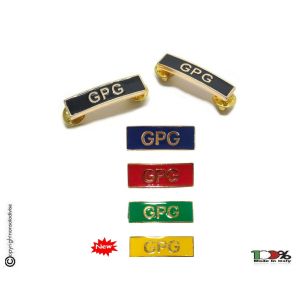 Coppia Spille da Spallina Guardia Particolare Giurata  G.P.G.  GPG  Blu o Verde Rosse Gialle Metallo Smaltato Guardie Giurate Art. T00416