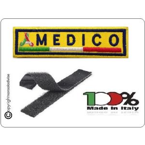 Patch Ricamo a Macchina Con Velcro Protezione Civile MEDICO Art.NSD-PC5