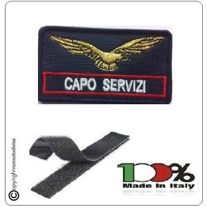 Patch Toppa Ricamata per Tuta Ordine Pubblico GPG CAPO SERVIZI Rosso Art.GPG-OP-5