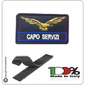 Patch Toppa Ricamata per Tuta Ordine Pubblico GPG CAPO SERVIZI Blu Art.GPG-OP-4