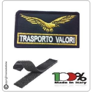 Patch Toppa Ricamata per Tuta Ordine Pubblico GPG TRASPORTO VALORI Oro Art.GPG-OP-15