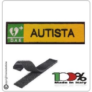 Patch Toppa Ricamata Gialla D.A.E. + AUTISTA Art.DAE-2