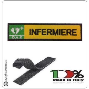 Patch Toppa Ricamata Giallo D.A.E. + INFERMIERE  Art.DAE-7