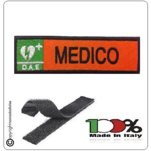 Patch Toppa Ricamata Arancio D.A.E. + MEDICO  Art.DAE-10