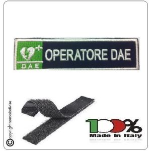 Patch Toppa Ricamata Blu + Bianco  D.A.E. + OPERATORE DAE  Art.DAE-43