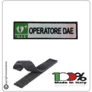 Patch Toppa Ricamata Bianca  D.A.E. + OPERATORE D.A.E. Art.DAE-21
