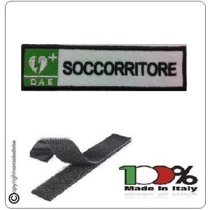Patch Toppa Ricamata Bianco D.A.E. + SOCCORRITORE Art.DAE-18