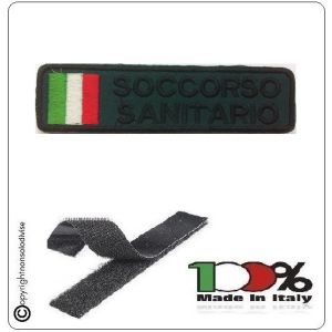 Patch Toppa Ricamata Verde Militare SOCCORSO SANITARIO Art.DAE-49