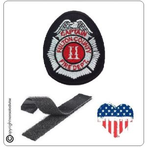 Patch Toppa Ricamata VVFF Vigili del Fuoco Americani Capitain Fulton County Fire  Art.VVFF-31