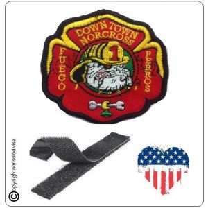 Patch Toppa Ricamata VVFF Vigili del Fuoco Americani Down Town Norcross Fuego Perros 1 Art.VVFF-27