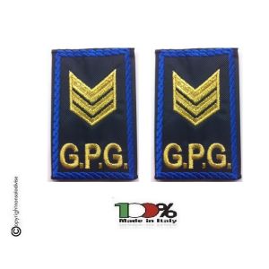 Tubolari Ricamati Bordo Azzurro GPG - GPGIPS - Brigadiere Oro  Art.GPG-R7