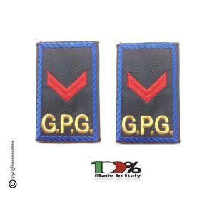 Tubolari Ricamati Bordo Azzurro GPG Guardia Particolare Giurata - GPGIPS - Agente Scelto Art. GPG-R4