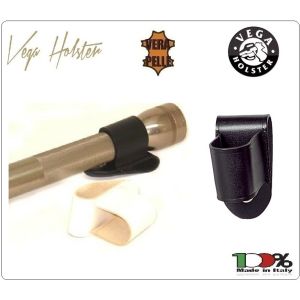 Porta torcia Con passante per Cintura con Bottone Apribile 1V32 Porta Pila C/D Cell In Cuoio Vega Holster Italia  Art.1V32