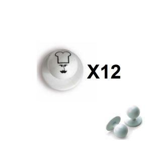 Bottone Bottoni Funghetto Per Giacca Cuoco Chef  Ego Berretto Cuoco Chef Confezione 12 Pezzi  Art. 640409