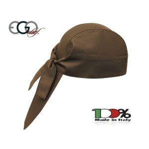 Bandana Sagomata Professionale Medicale Cuochi Chef Marrone Cioccolato Fango Ego Chef Italia Art. 7002009C