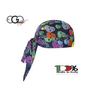 Bandana Sagomata Professionale Medicale Cuochi Chef Teschi Colorati Skulls Color  Ego Chef Italia Art. 7002135A